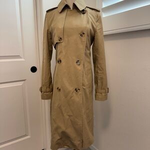 Mango Double-Breasted Tan Trench Coat